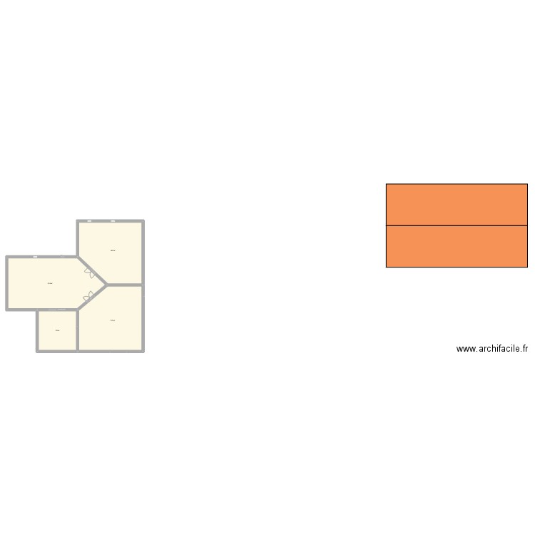 Plan Maison de vacances Simple Bray . Plan de 4 pièces et 256 m2