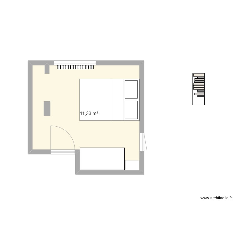 Chambre Morgane. Plan de 1 pièce et 11 m2