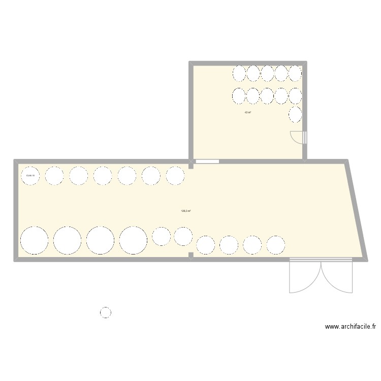 Cave test 1. Plan de 2 pièces et 170 m2