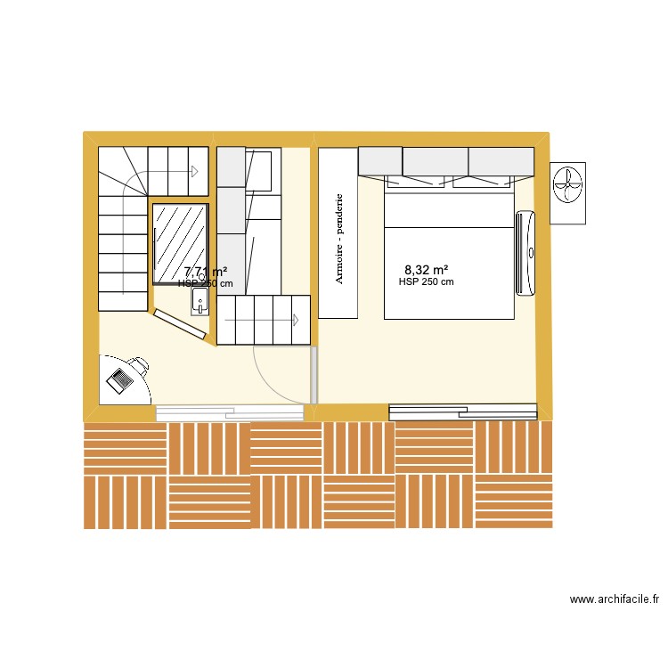 tiny house 2 Manon. Plan de 2 pièces et 16 m2