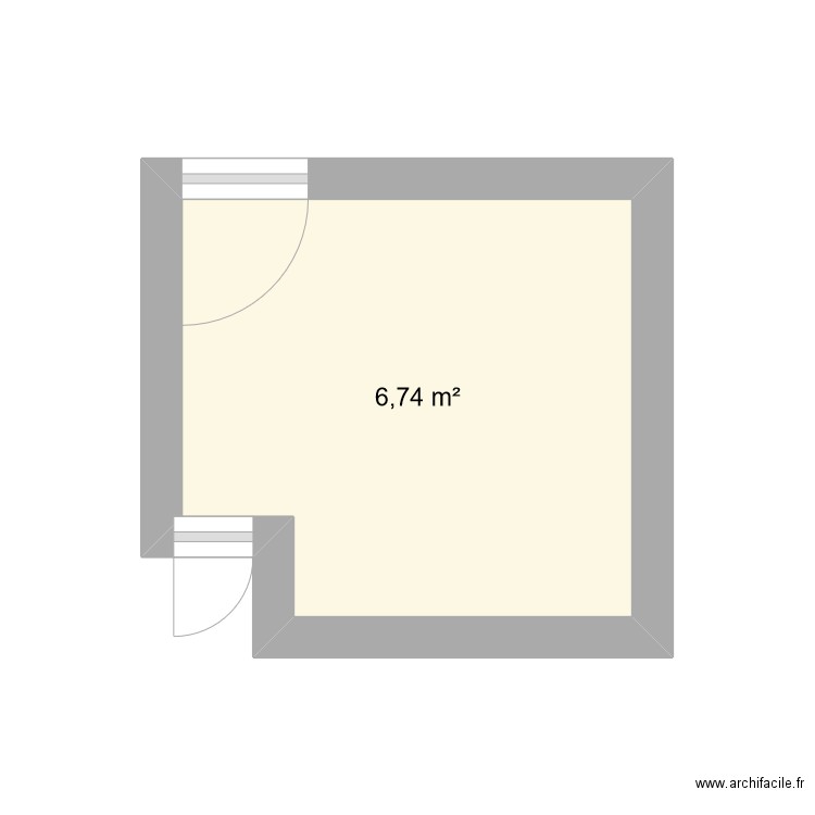 CHAMBRE CAVE. Plan de 1 pièce et 7 m2