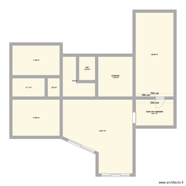 Maison projet. Plan de 10 pièces et 126 m2