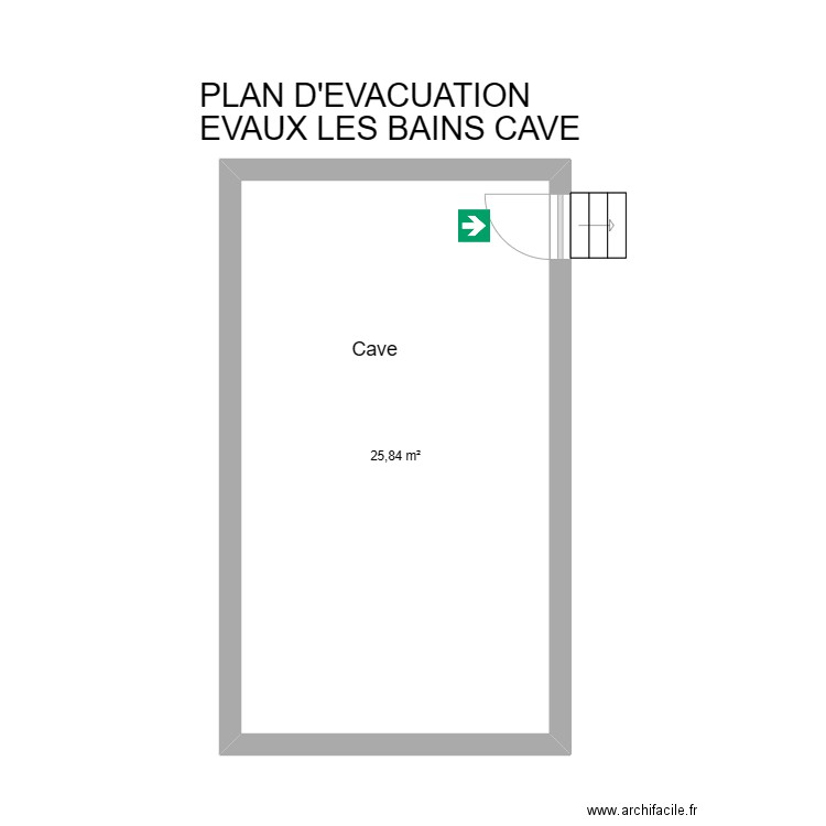 23 EVAUX-LES-BAINS Cave. Plan de 1 pièce et 26 m2