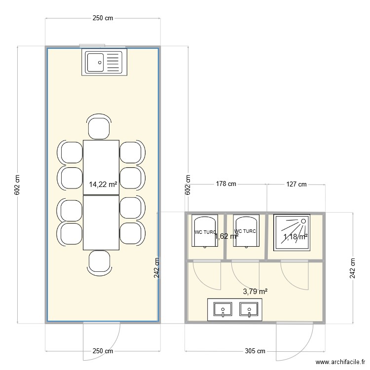 LUIMACONSTRUCTION - CHANTIER TREVOUX. Plan de 4 pièces et 21 m2