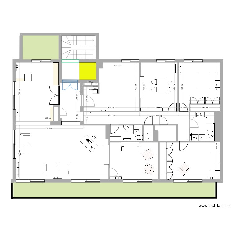 Appartement Enghien Mora. Plan de 4 pièces et 181 m2