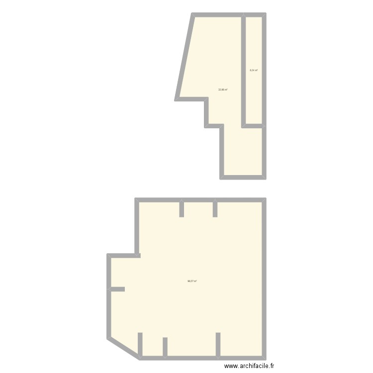 Maddiac. Plan de 3 pièces et 138 m2