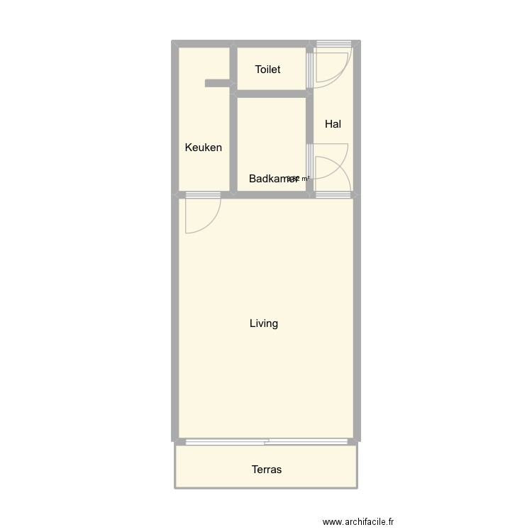 Studio - Henegouwenstraat 16 - 0404. Plan de 6 pièces et 38 m2