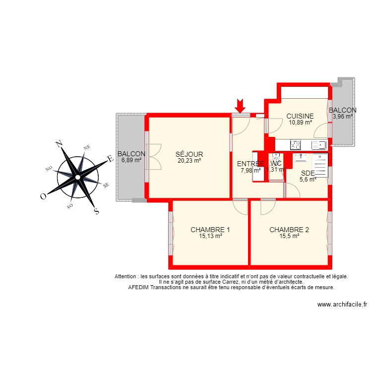 BI 20509 - . Plan de 13 pièces et 102 m2