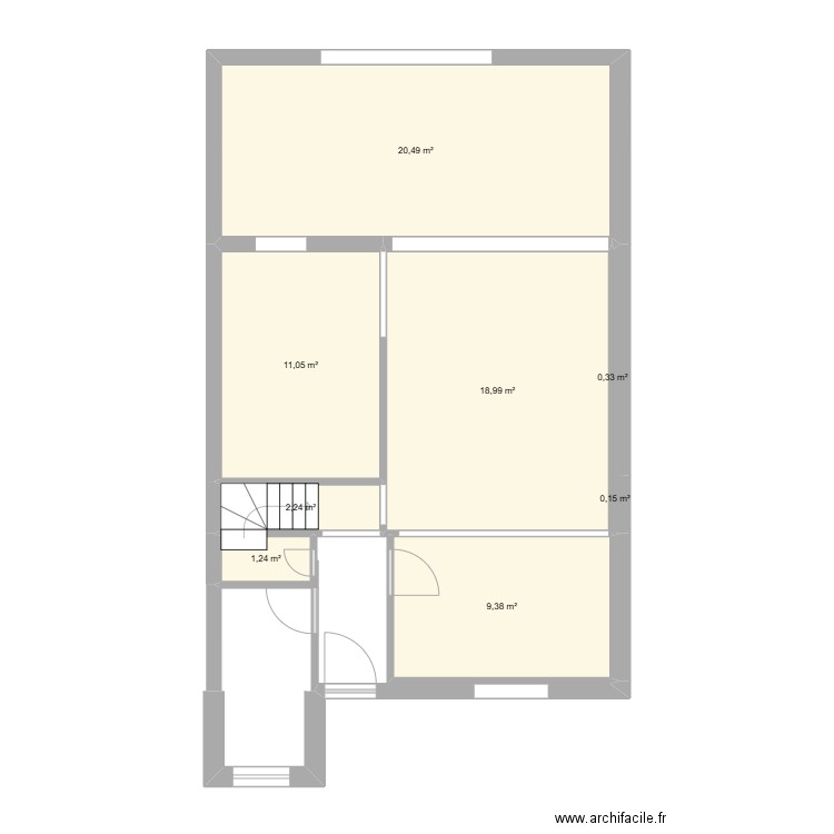 Zmimer. Plan de 8 pièces et 64 m2