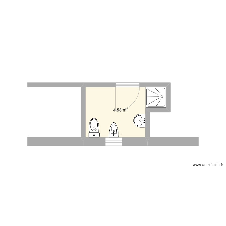 GASSMANN Initial. Plan de 1 pièce et 5 m2