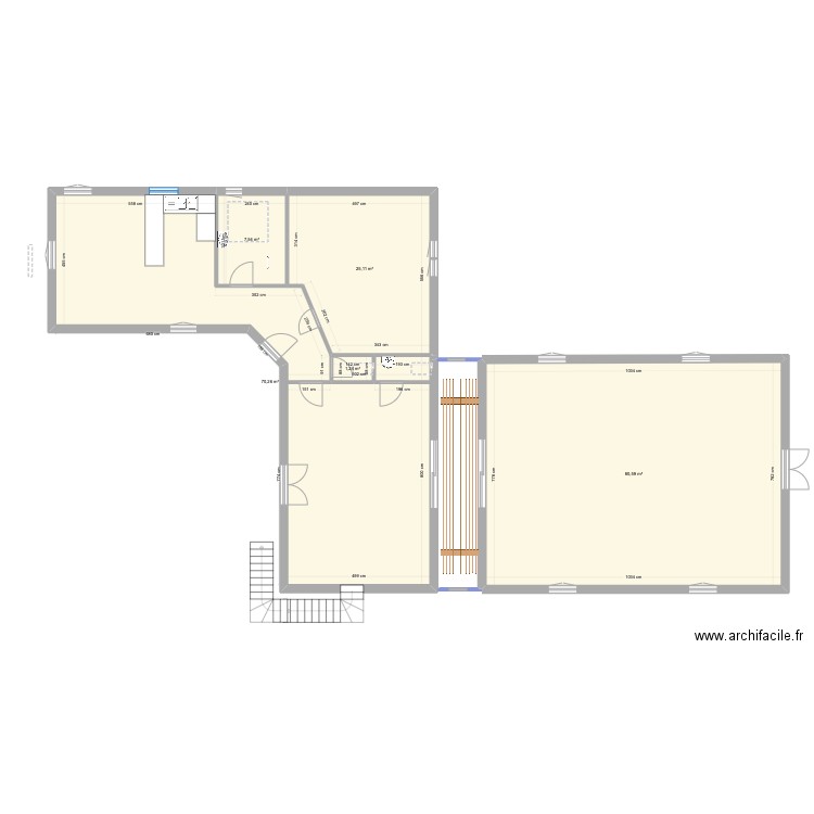 agrandissement Gîte. Plan de 5 pièces et 185 m2