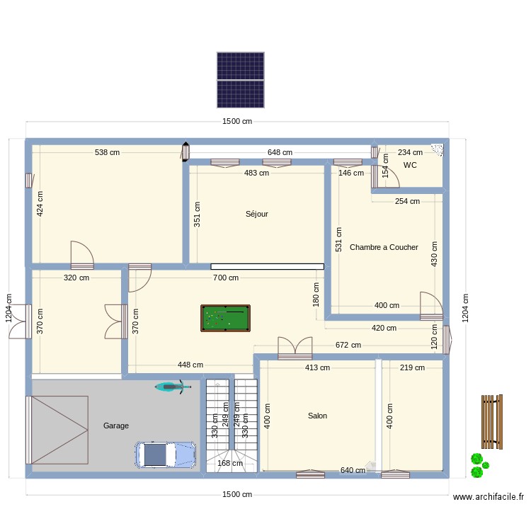 ajnnk. Plan de 11 pièces et 157 m2