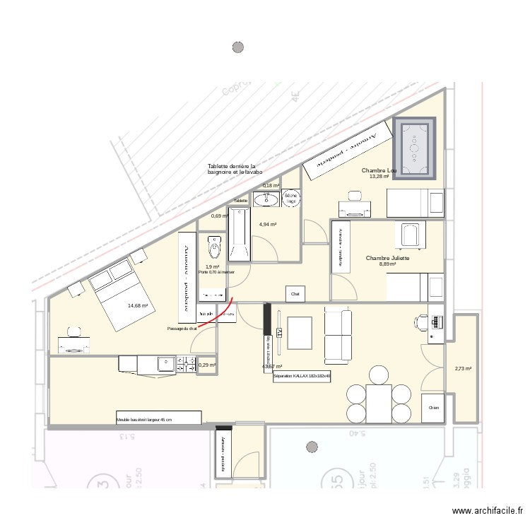 Variante Luc-19-10-24. Plan de 10 pièces et 91 m2