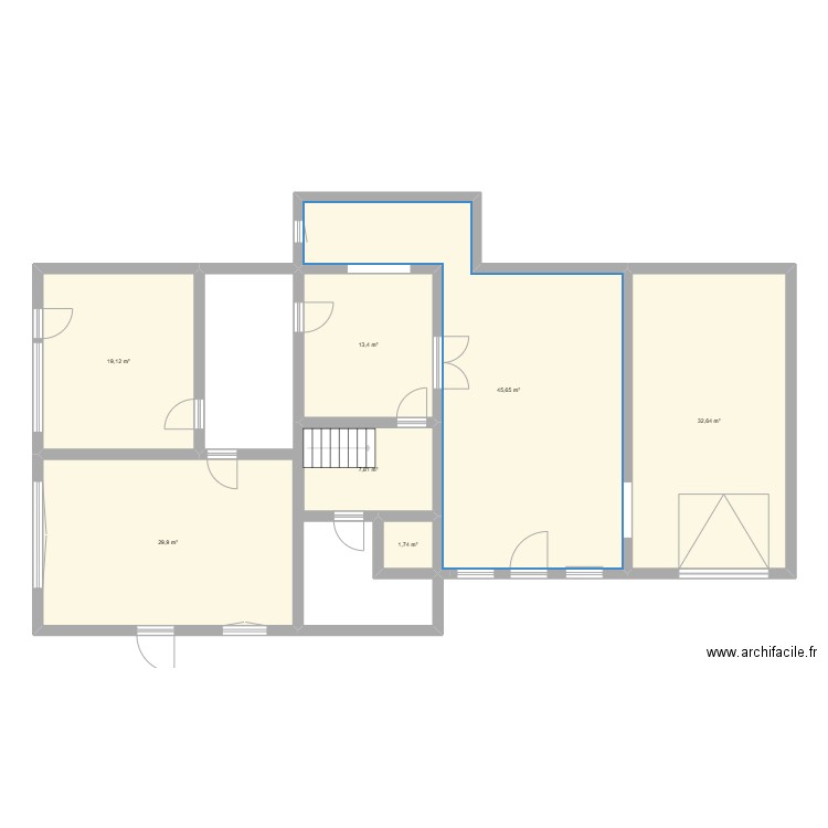 St Siméon. Plan de 7 pièces et 150 m2