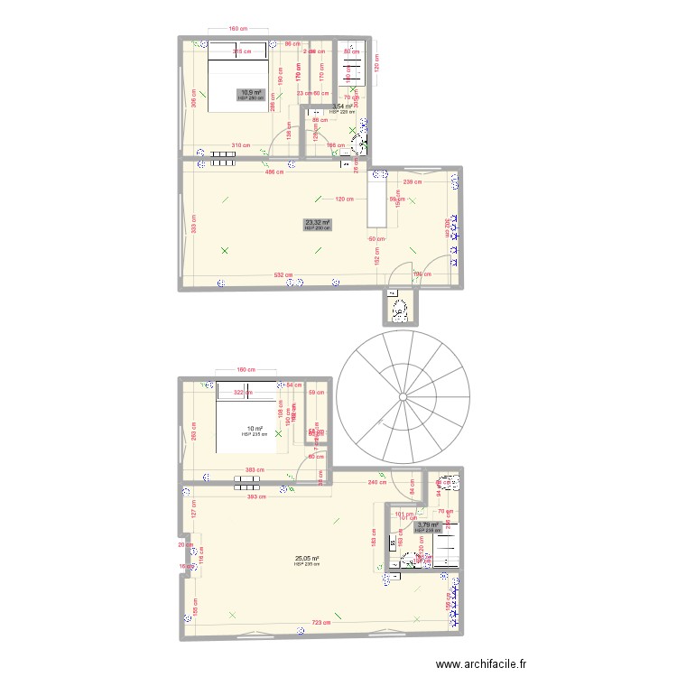 19 TIVOLI Entresol. Plan de 7 pièces et 77 m2