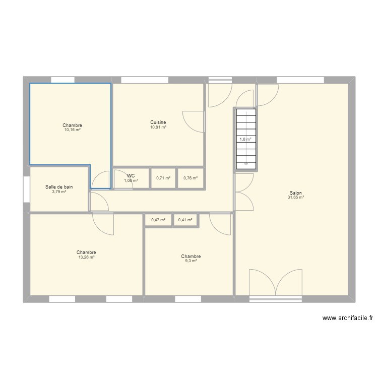 Maison Kunheim. Plan de 13 pièces et 94 m2