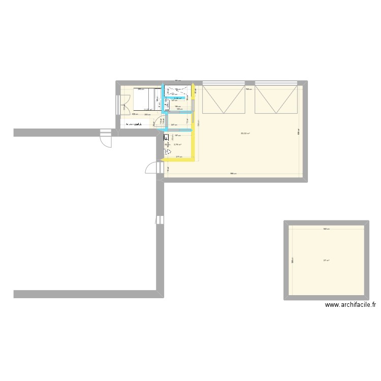 Essai 2. Plan de 5 pièces et 98 m2