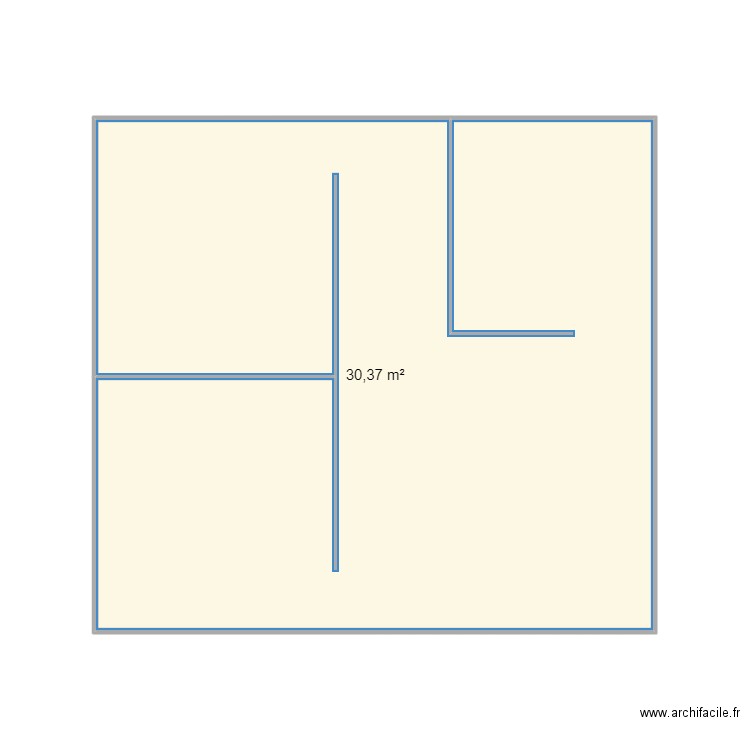 institut. Plan de 1 pièce et 30 m2