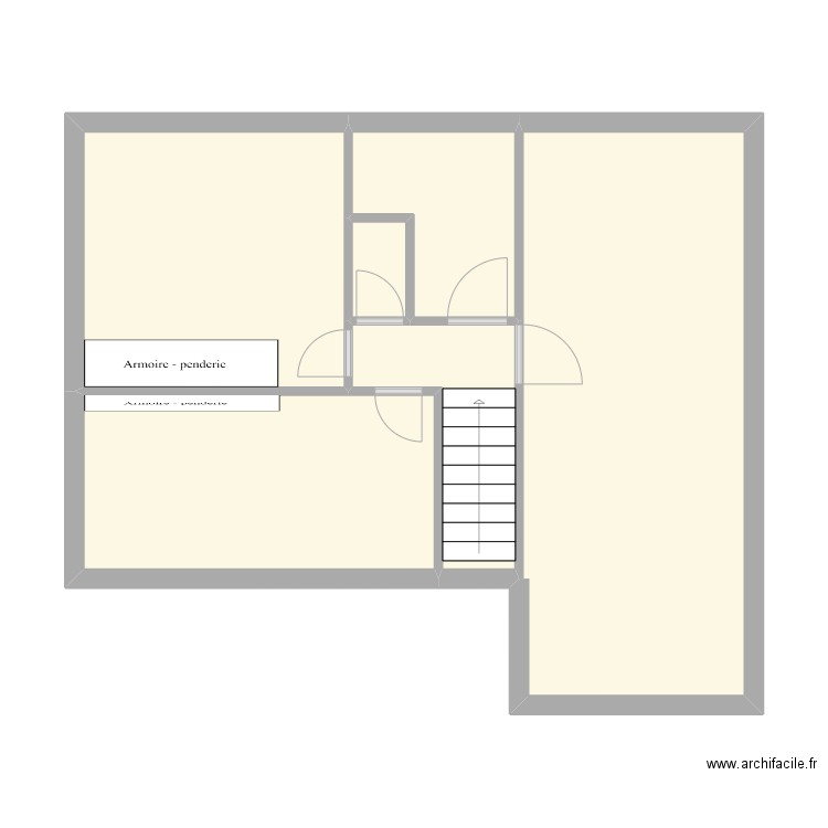 etage. Plan de 6 pièces et 55 m2