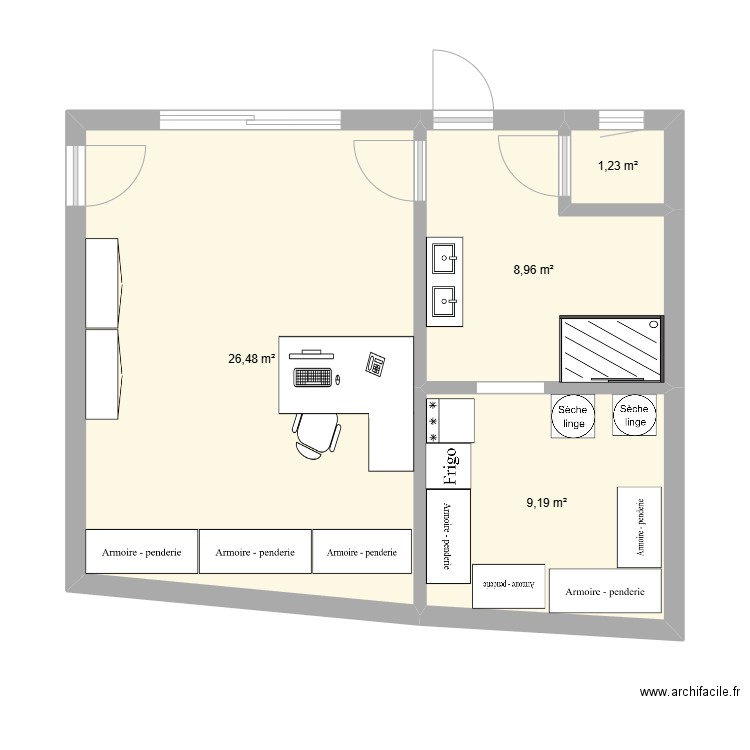 AGRANDISSEMENT. Plan de 4 pièces et 46 m2