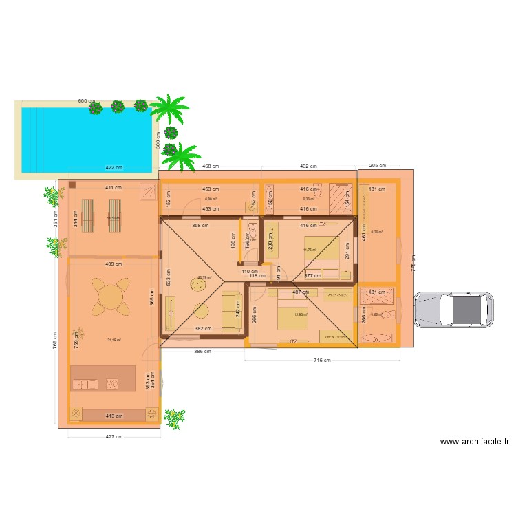 Martine Ott plan avec Toit. Plan de 10 pièces et 119 m2