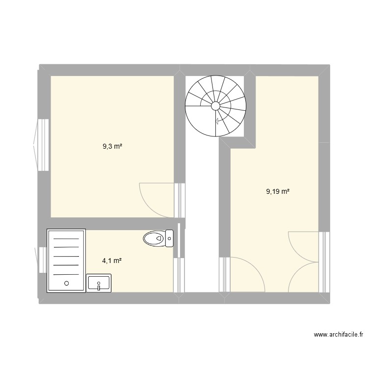 extention projet 1. Plan de 3 pièces et 23 m2