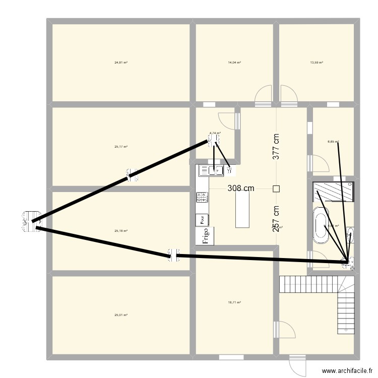 home. Plan de 11 pièces et 212 m2