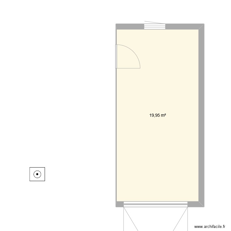 garage. Plan de 1 pièce et 20 m2