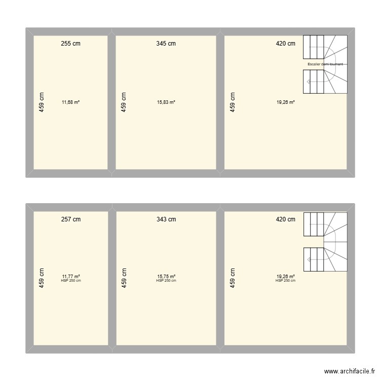 maison avans (manque fenetre et porte). Plan de 6 pièces et 94 m2