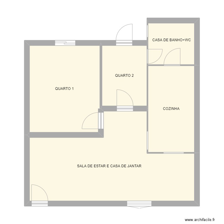 PLANTA  MORADIA VILAMOURA. Plan de 5 pièces et 61 m2