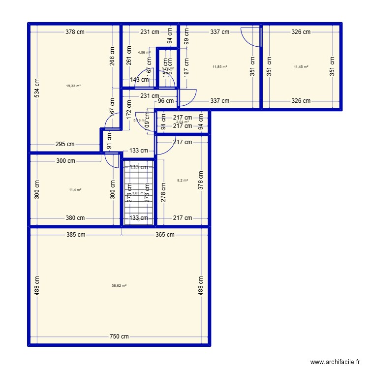 st ouen plan 1 existant. Plan de 11 pièces et 116 m2