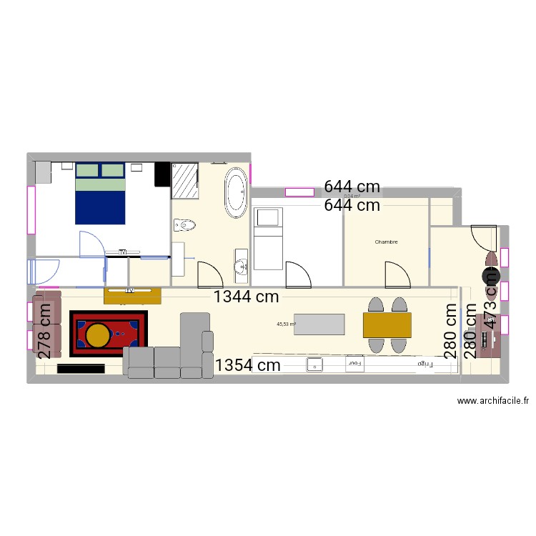 Appartement 2. Plan de 10 pièces et 89 m2