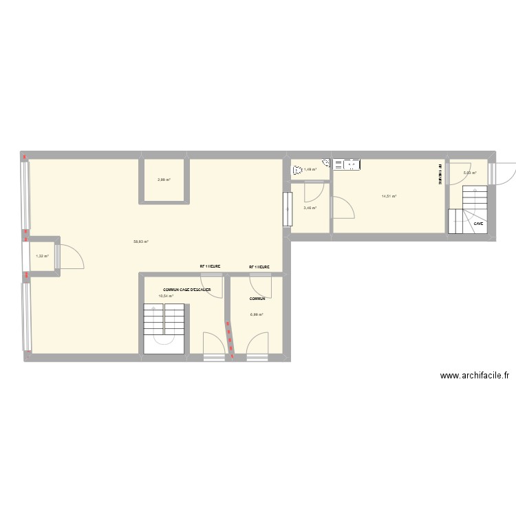 VIELSALM REZ MAGASIN 2. Plan de 9 pièces et 105 m2