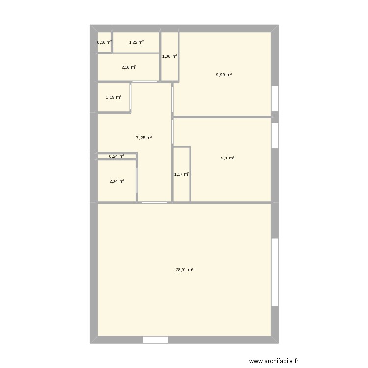 mamaison. Plan de 12 pièces et 65 m2