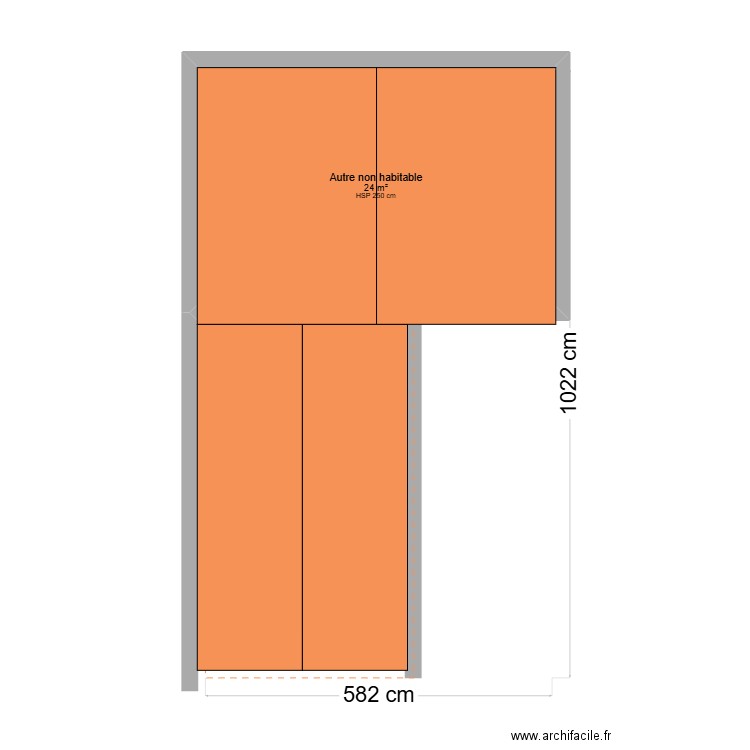 garage. Plan de 1 pièce et 24 m2