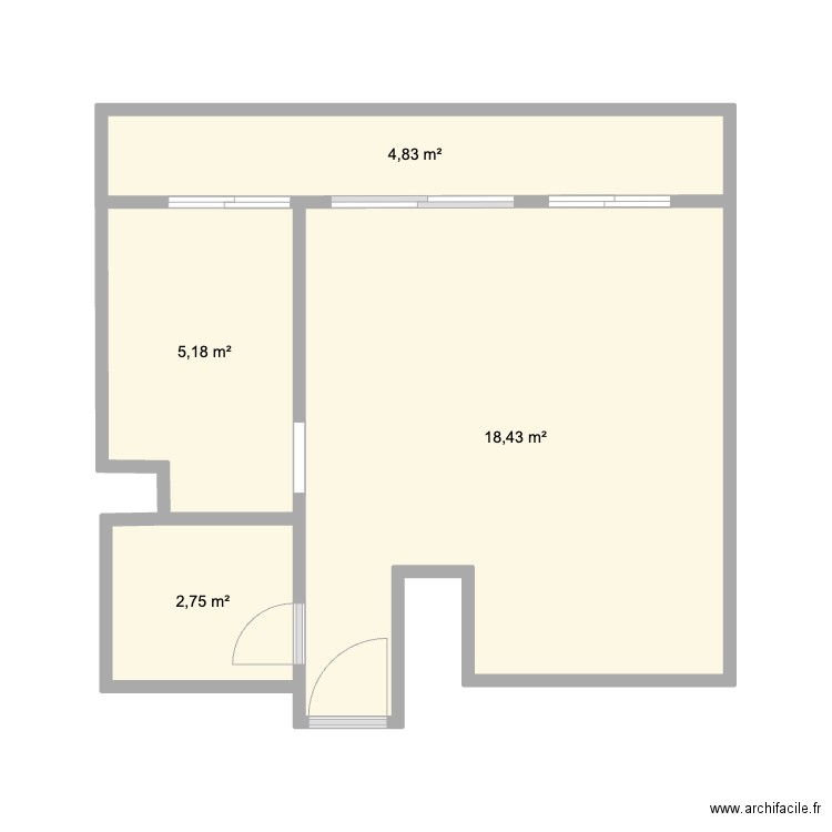 Apt 38. Plan de 4 pièces et 31 m2