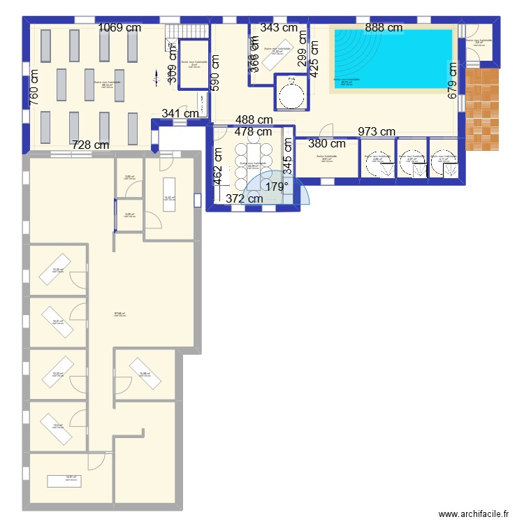 Cabinet existant + extension 2. Plan de 20 pièces et 403 m2