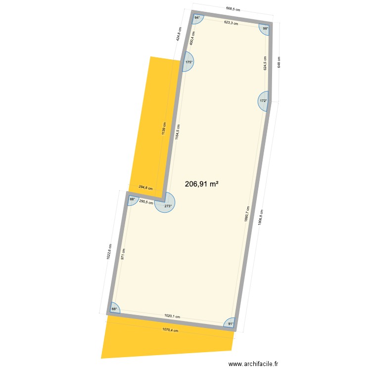 AA96 GARAGE. Plan de 1 pièce et 207 m2