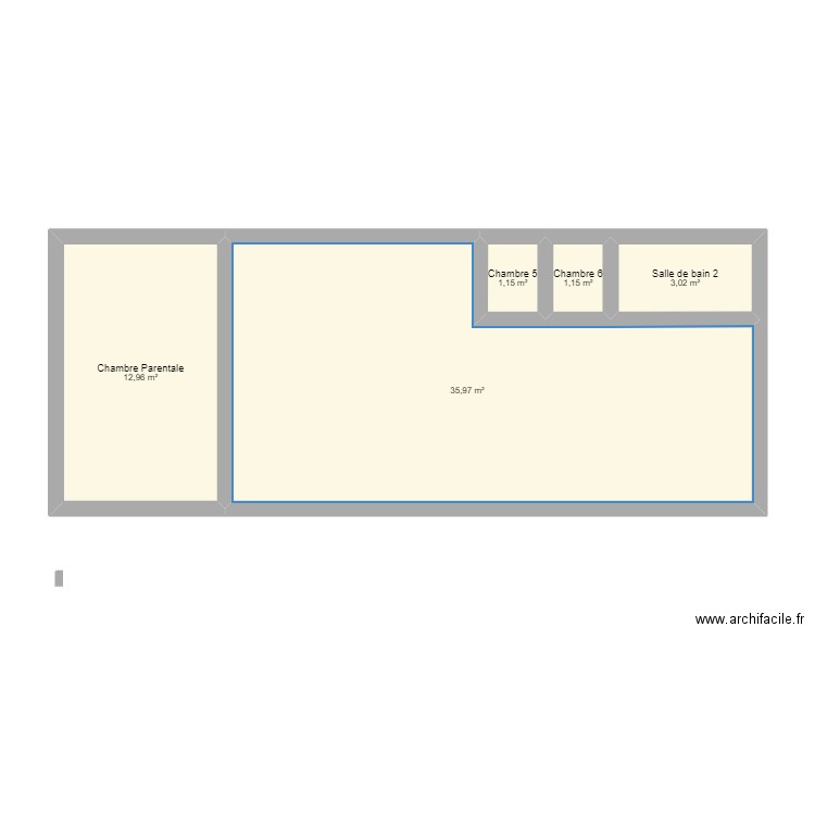 futur maison. Plan de 5 pièces et 54 m2