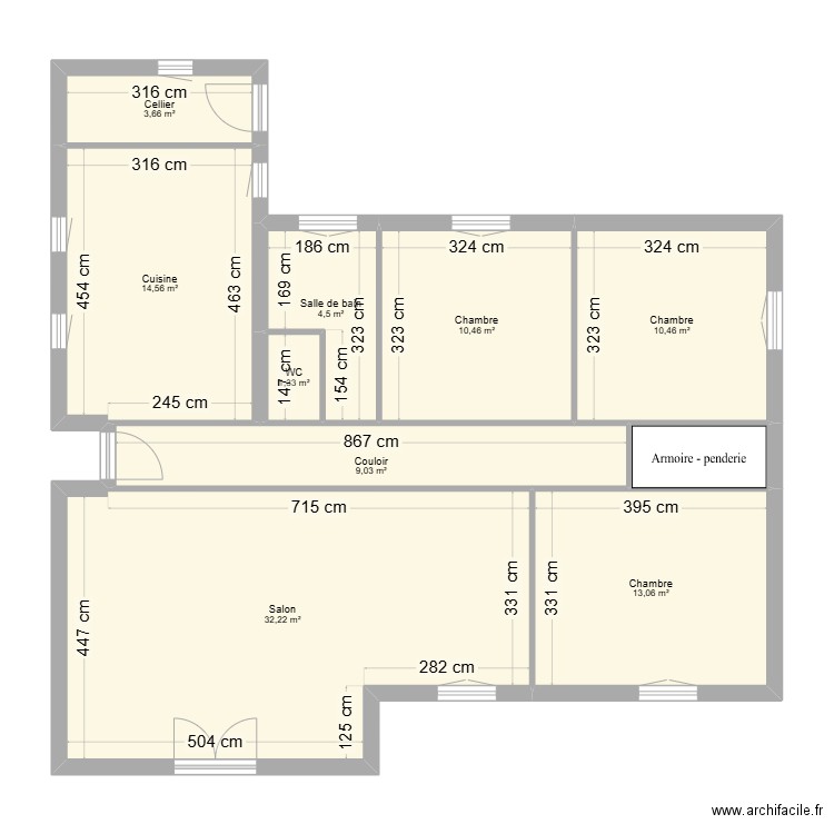 MOUSTEOU. Plan de 10 pièces et 102 m2