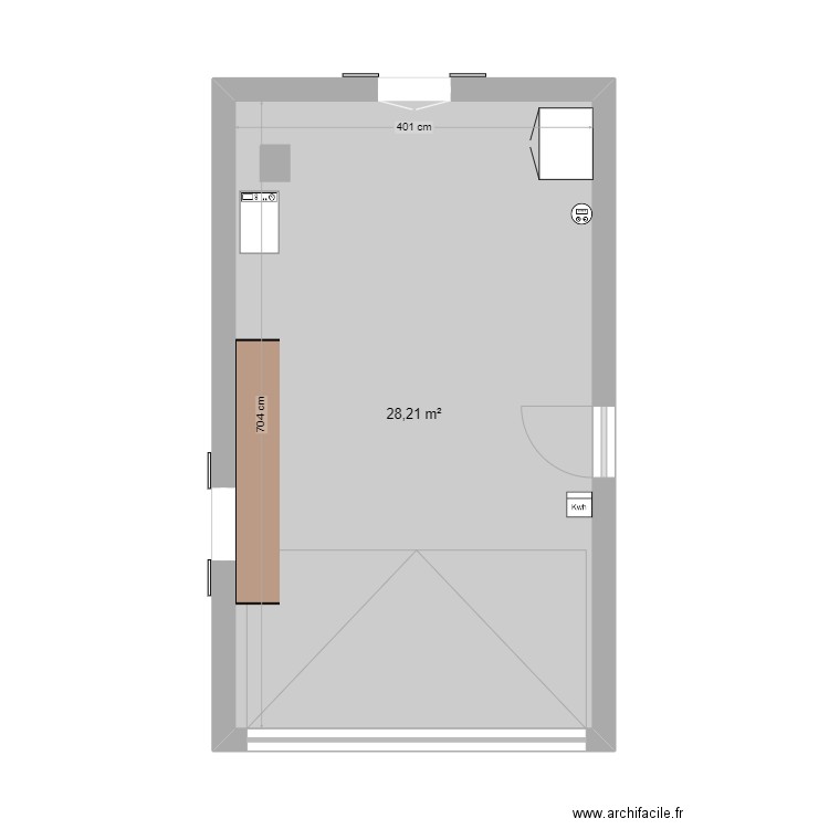 garage Charezier. Plan de 1 pièce et 28 m2