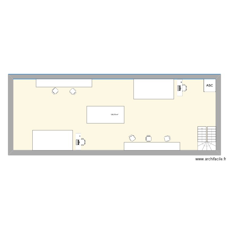 -1 gare gore. Plan de 1 pièce et 127 m2