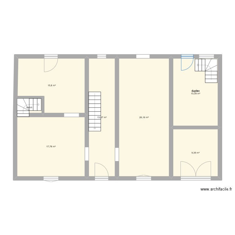 maison. Plan de 5 pièces et 97 m2