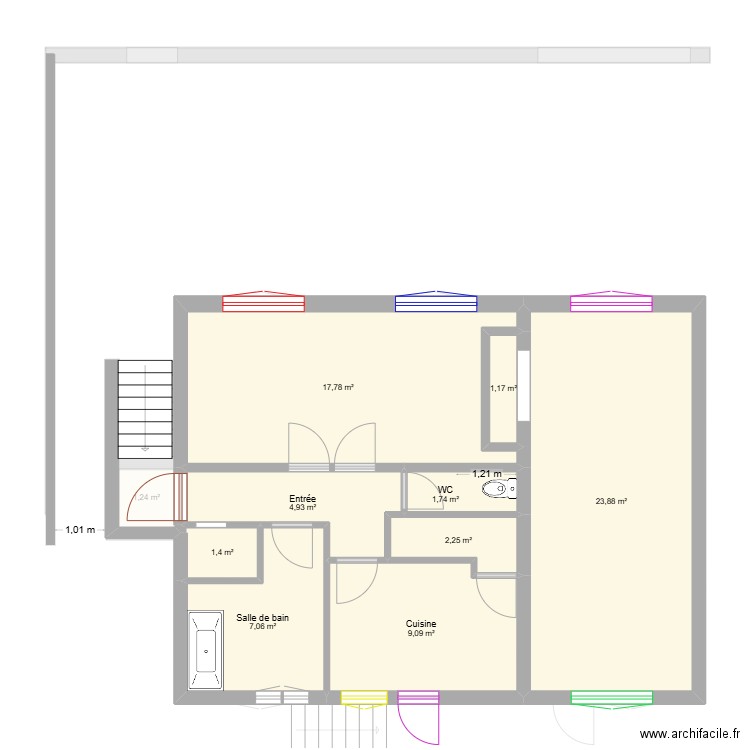 Plan sur apres messure. Plan de 21 pièces et 186 m2