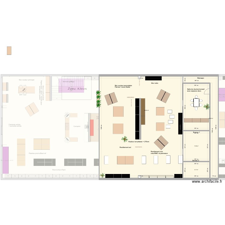 Proshop-Gembloux-v5. Plan de 8 pièces et 900 m2