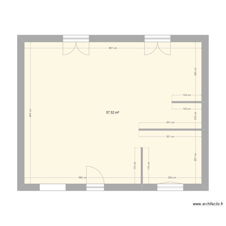 home. Plan de 1 pièce et 58 m2