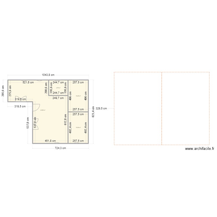 plan b. Plan de 4 pièces et 66 m2