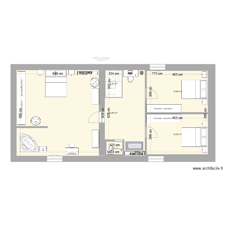 guer v1. Plan de 7 pièces et 206 m2