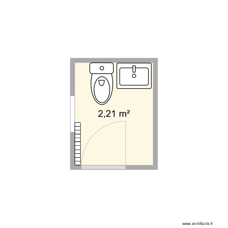 Artaud. Plan de 1 pièce et 2 m2