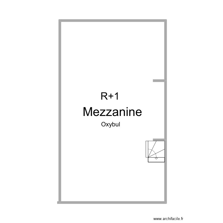 Mezzanine. Plan de 1 pièce et 44 m2